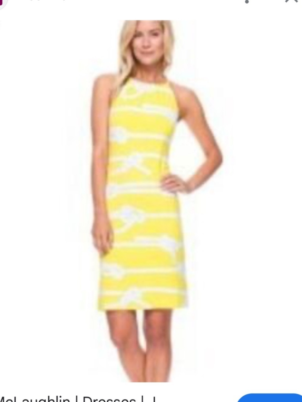 J Mc Laughing S Yellow Rope-Print Halter Sundress